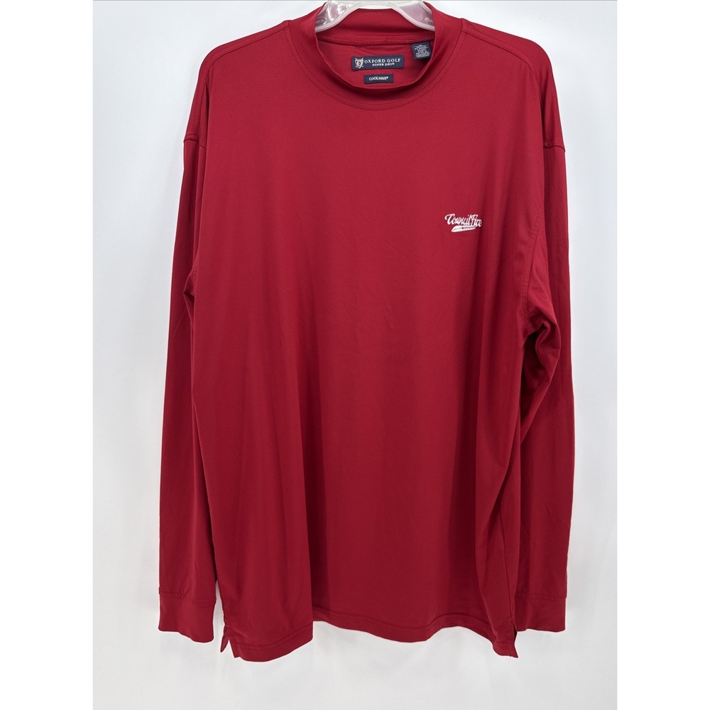 Oxford Golf Super Dry Cool max Men's XLRed Long Sleeve Mock Neck Shirt Logo